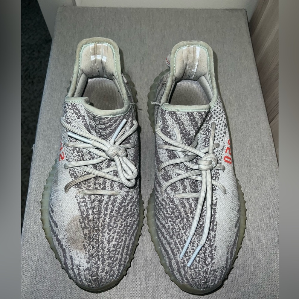 Baby Blue Zebra Yeezy Boosts